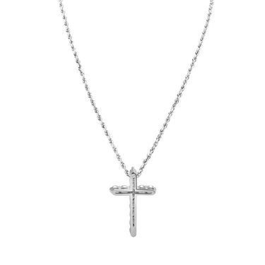 Classic 0.5 carat Round Diamond Cross in 14k White Gold